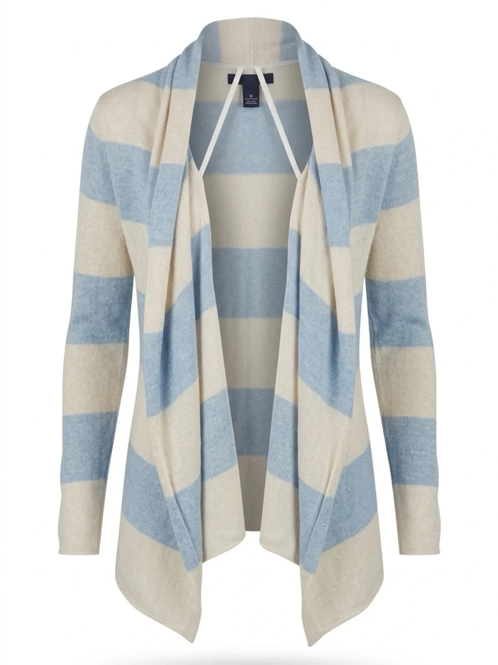 GAP Striped Open-Front Cardigan in Blue and Cream